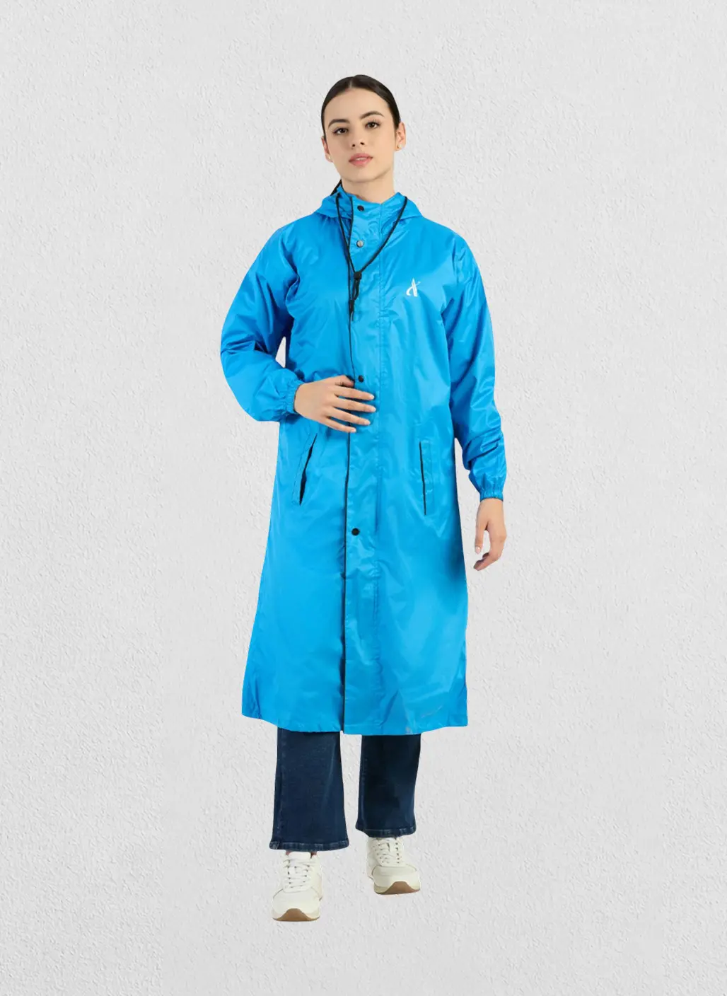 Aashi Rupa Women’s Raincoat – Premium Plain Design with Hood &amp; Belt